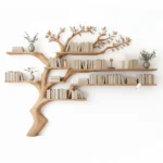 Handcrafted Tree Branch Bookshelf - Solid Wood Wall-Mounted Display