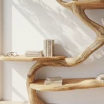 Handcrafted Tree Corner Bookcase Natural Wood