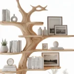 Handmade Driftwood Tree Branch Corner Shelf – Floating Mini Bookcase, Rustic Wall-Mounted Bookshelf & Natural Home Decor