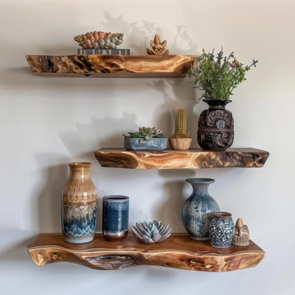 Live Edge Wall Shelf – Rustic Wall Accent & Housewarming Gift