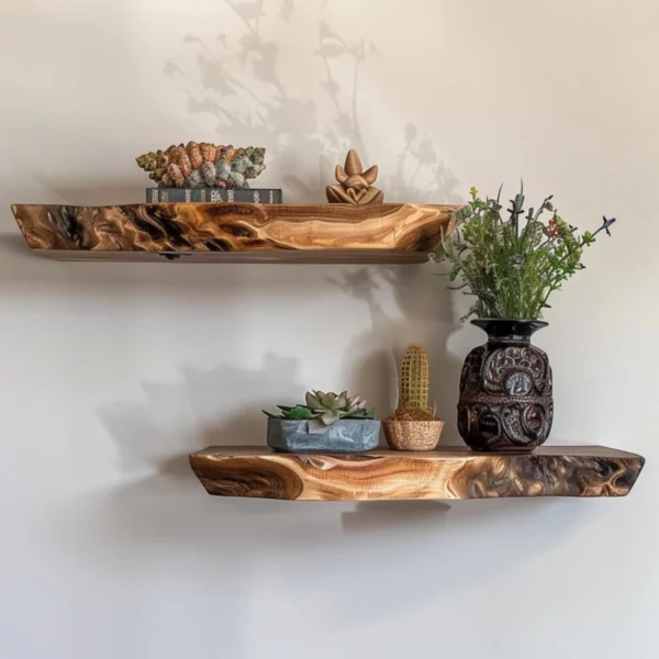 Live Edge Wall Shelf – Rustic Wall Accent & Housewarming Gift