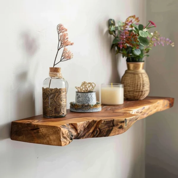Long Floating Shelf Handcrafted Art for Your Walls