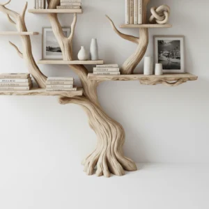 Nature-Inspired Tree Bookshelf – Wall Sculpture & Storage2