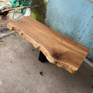 Rustic Design Live Edge Floating Solid Wood Desk2