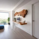 Rustic Design Live Edge Floating Solid Wood Desk