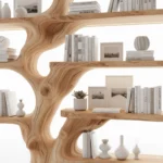 Rustic Live Edge Floating Wood Shelf, Nature-Inspired Wall Mounted Bookcase & Home Decor Gift