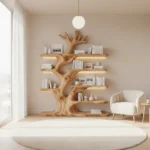 Rustic Live Edge Floating Wood Shelf, Nature-Inspired Wall Mounted Bookcase & Home Decor Gift