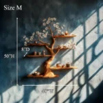 Rustic Solid Wood Cherry Blossom Tree Bookshelf