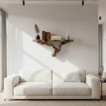 Sculptural Live Edge Branch Floating Shelf - Upcycled Natural Art