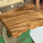 Sun Design Wooden Wall Shelf - Hand-Carved Sun Art