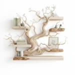 Tree Branch Bookshelf - Handmade Solid Wooden Wall Shelf