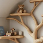 Tree-Shaped Wooden Shelf - Handcrafted Wall Art & Bookshelf