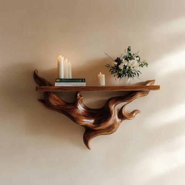 Wood Carving Shelf - Floating Shelf Antique for Home and Office Decor