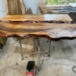 Wood Floating Shelf Wall Mounted Rustic Bedside Natural Live Edge Including Bracket